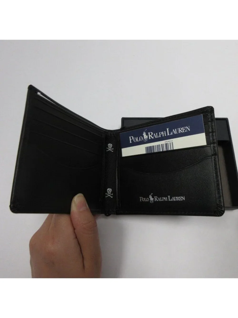 VGT Polo Ralph Lauren Wallet Skull Crossbones Billfold Canvas Leather AOP